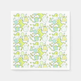 Blå och Grönt Dinosaur Birthday Pappersservett