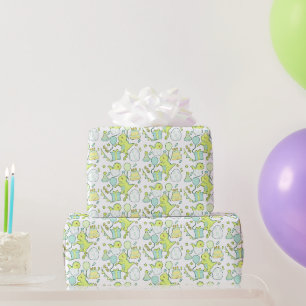 Blå och Grönt Dinosaur Birthday Presentpapper