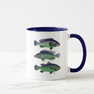 Blå och Grönt fisktrio Mugg