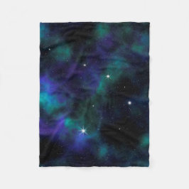 Blå och Grönt Galaxy Fleece Blanket