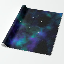 Blå och Grönt Galaxy Presentpapper