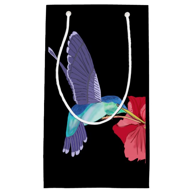 Blå och Grönt Hummingbird och röd Hibiscus (Framsidan)