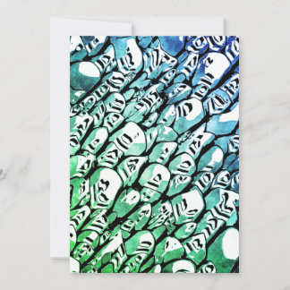 Blå och Grönt Julkort