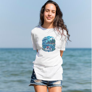 Blå och Grönt Kärlek Bali T-Shirt