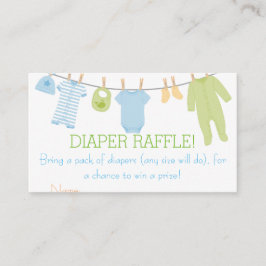 Blå och Grönt Lilla kläder Raffle Biljett Tilläggskort