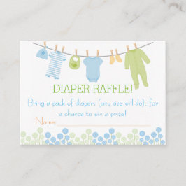 Blå och Grönt Lilla kläder Raffle Biljett Tilläggskort