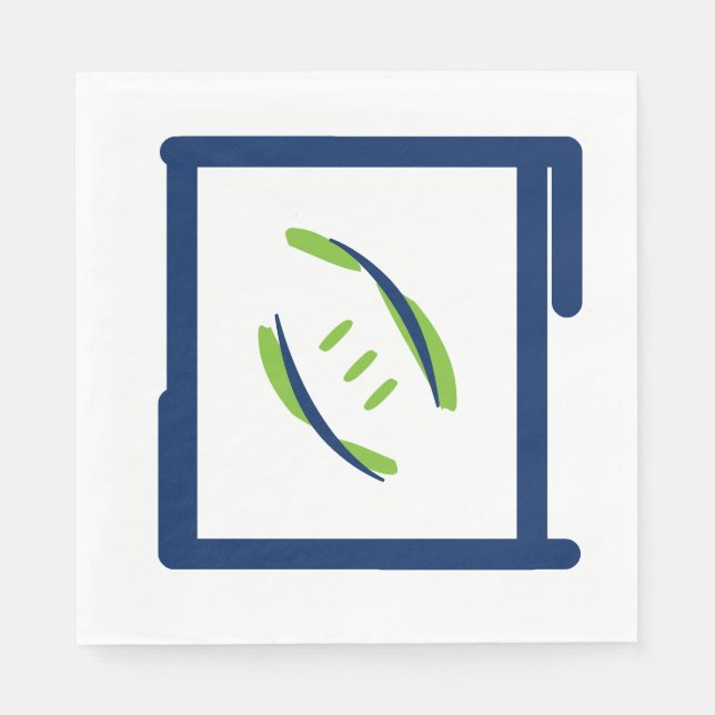 Blå och Grönt Luuncheon Napkins Pappersservett (Framsidan)