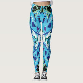 Blå och Grönt marin biologi Leggings