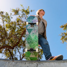 Blå och Grönt Mönster, blomma Skateboard Bräda 21,5 Cm