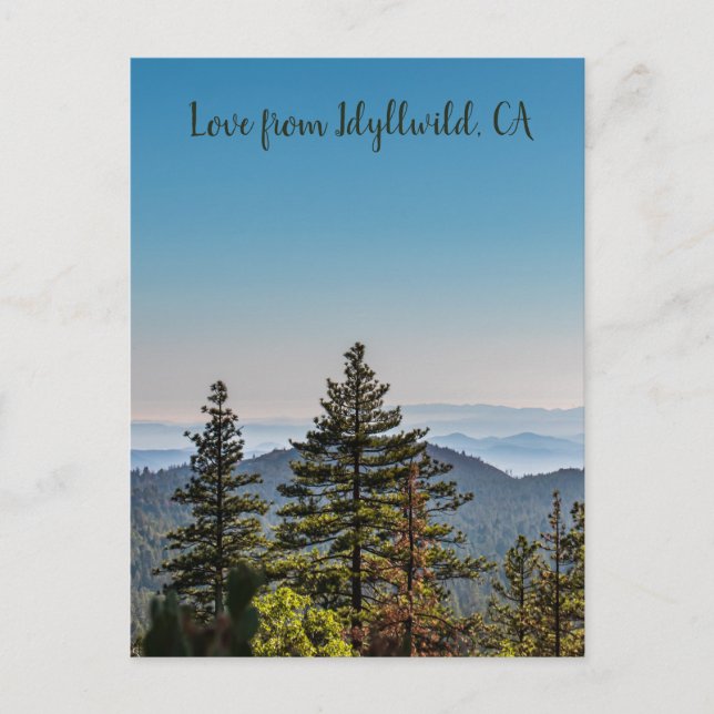 Blå och Grönt Natur Mountainscape Forest Vykort (Framsida)