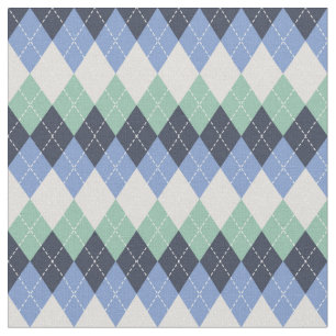 Blå och Grönt- och Grått-argyle Tyg