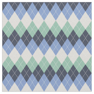 Blå och Grönt och Grått Argyle Tyg