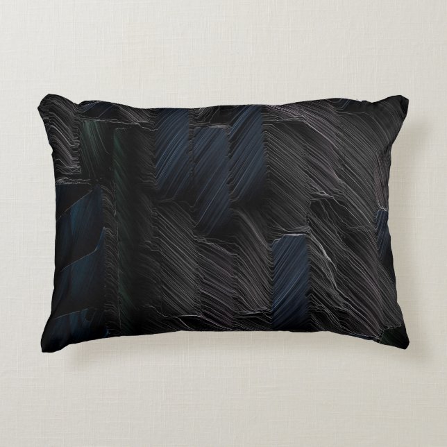 Blå och grönt på blåplastbehållare prydnadskudde (Framsidan)