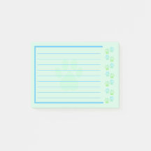 Blå och Grönt Paw Skriv ut anteckningar