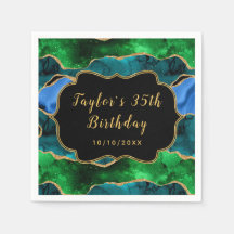 Blå och Grönt Peacock Agate Birthday