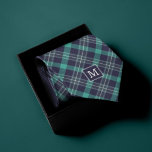 Blå och Grönt Play Mönster Monogrammed Slips<br><div class="desc">Blå och Grönt Play Mönster Monogrammed-design.</div>