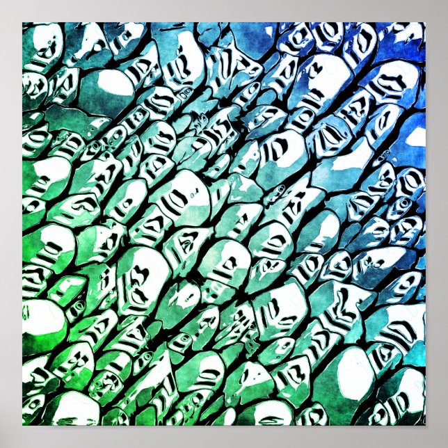 Blå och Grönt Poster (Framsidan)