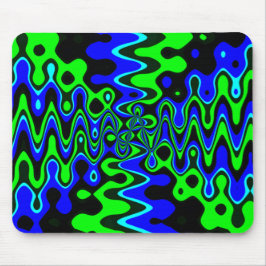 Blå och Grönt Psychedelic Mousepad Musmatta