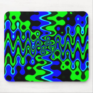 Blå och Grönt Psychedelic Mousepad Musmatta