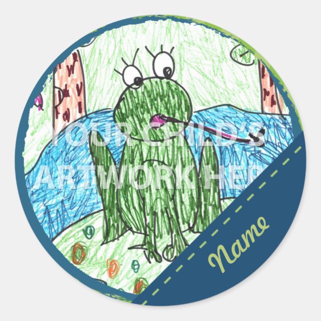 Blå och Grönt streck - etiketter $6,75 (Framsida)