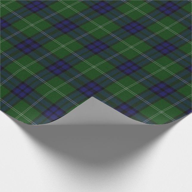 Blå och Grönt Tartan Play Mönster Presentpapper (Hörn)