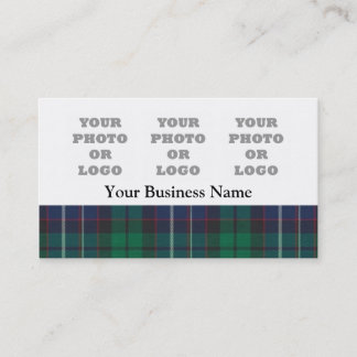 Blå och grönt tartan visitkort