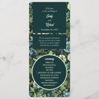 Blå och Grönt Victorian Wildblommor Romantic Program