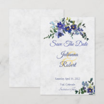 Blå och gul akvarellblomma 