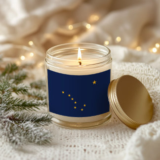 Blå och gul Alaska-flagga Rektangulärt Klistermärke