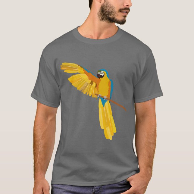 Blå och gul ara t shirt (Framsida)