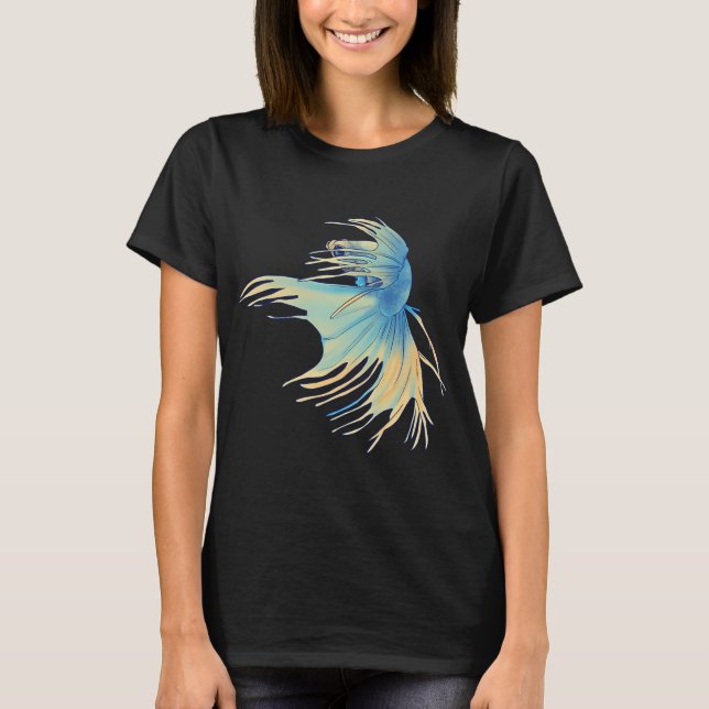 Blå och gul Betta T Shirt (Framsida)