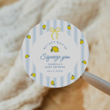 Blå och gul citrongul babyshower