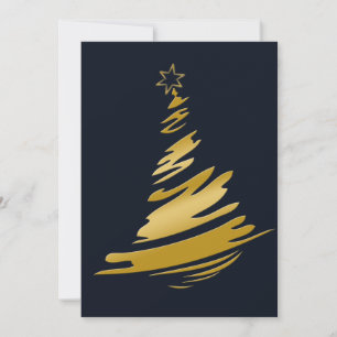 blå och gul företags julhälsning julkort