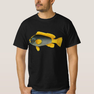 Blå och gul grouperfisk, gammal marin fauna tröja