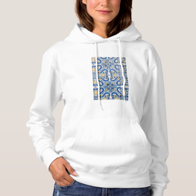 Blå och gul kakel, Portugal Tee Shirt (Framsida)