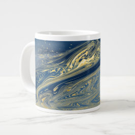 Blå och gul metallisk specialmugg jumbo mugg