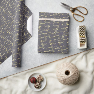 blå och gul minimalistisk boho pilmönster presentpapper