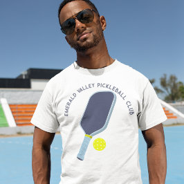 Blå och gul Pickleball-paddle Personlig T Shirt