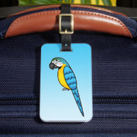 Blå Och Gul Tecknad Macaw-Papegoja Fågel