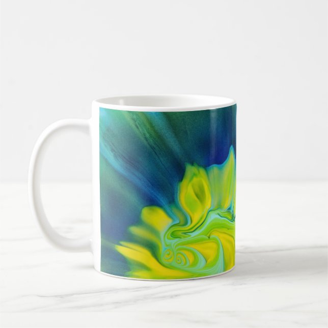 Blå och gul Tie Dye Kaffemugg (Vänster)