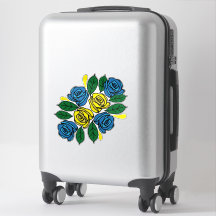 Blå och gula blommor Folk Art Smal båt