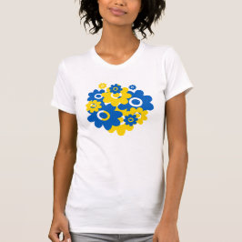 Blå och Gula blommor T Shirt