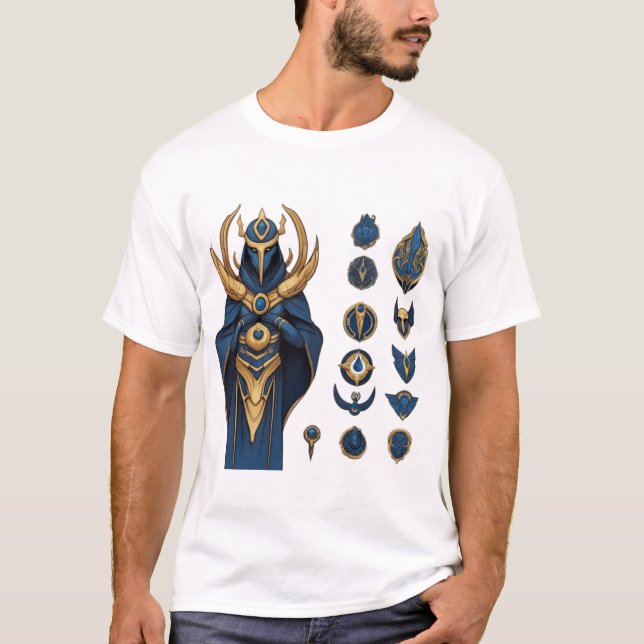 Blå och Guld Armor - Legends förbund T Shirt (Framsida)