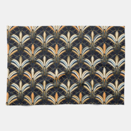 Blå och Guld Art Deco Kökshandduk