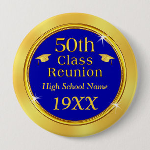Blå och Guld, Billigt Class Reunion Gift Ideas Knapp