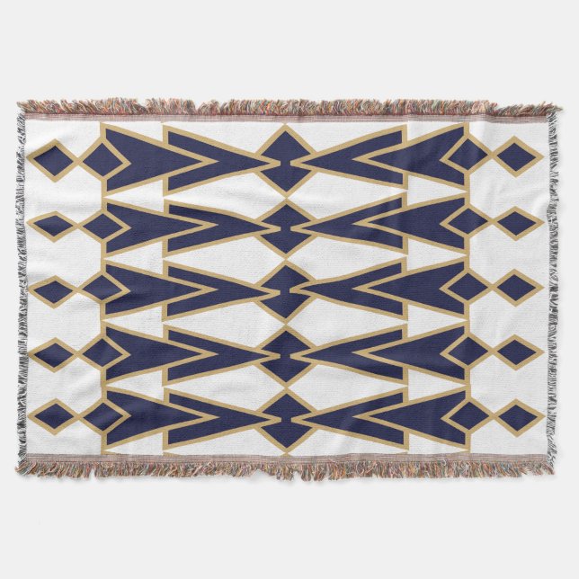 Blå och Guld Bowties Filt (Framsidan)