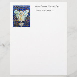Blå och Guld Cancer Angel Letterhead