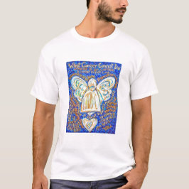 Blå och Guld Cancer Angel T-shirt (Baksidan är tom
