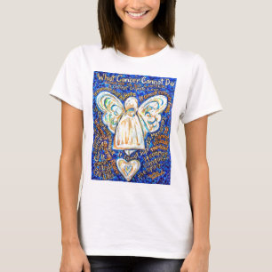 Blå och Guld Cancer Angel T-shirts