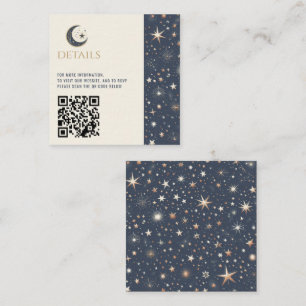 Blå och Guld Celestial QR-kod Tilläggskort